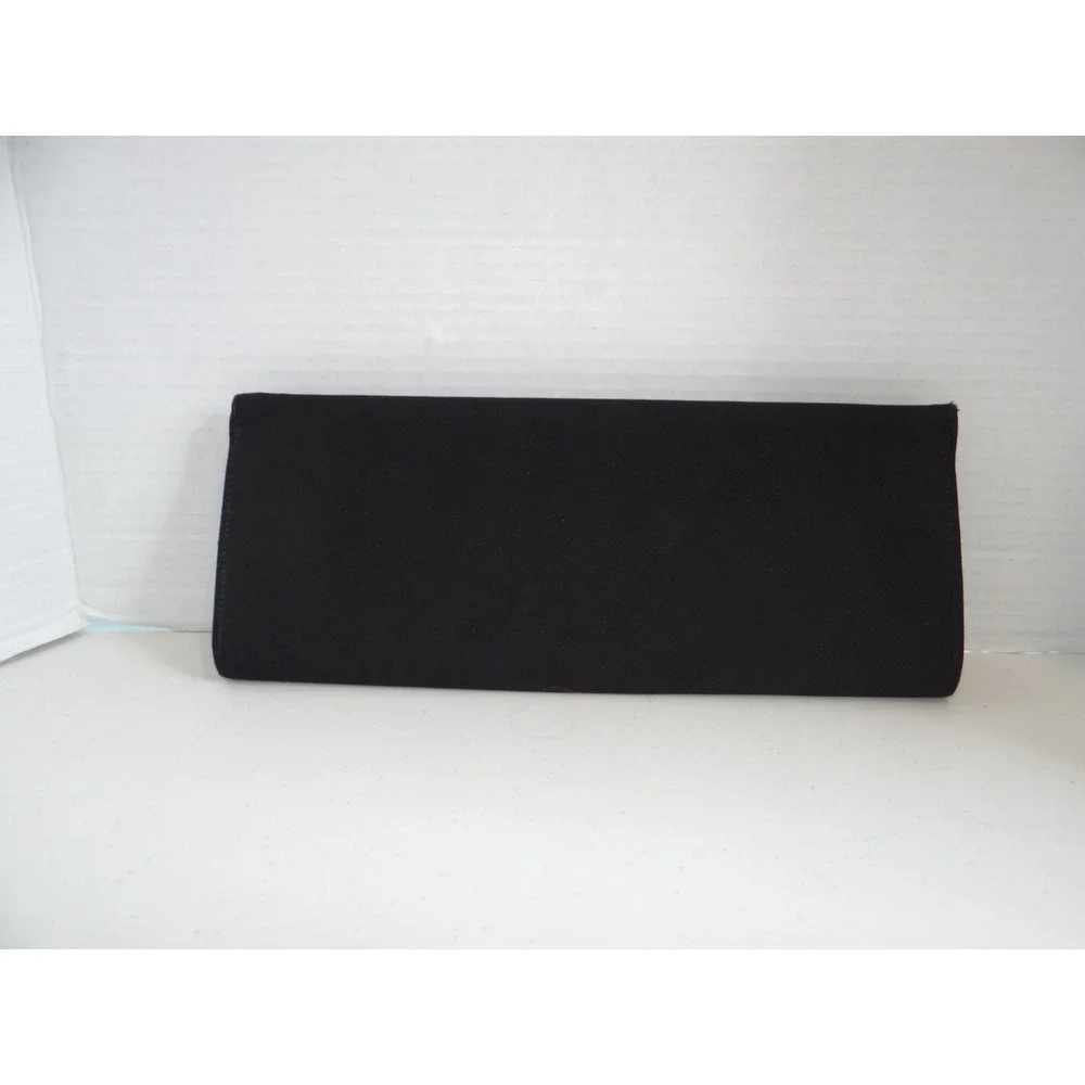 Unbranded Black‎ Fabric Rectangular Evening Clutch Bag Minimalist Formal Snap